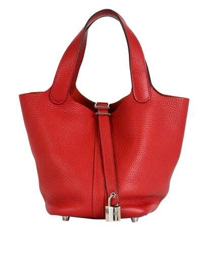 Picotin 18 In Clemence Rouge Grenat, &pound;2,500, Handbags, Red, Leather, Front view